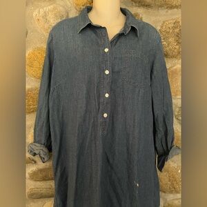 J. Crew Indigo Chambray Shirt Dress